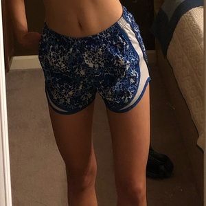 blue patterned nike shorts